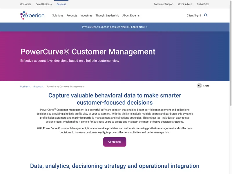 PowerCurve Customer Management