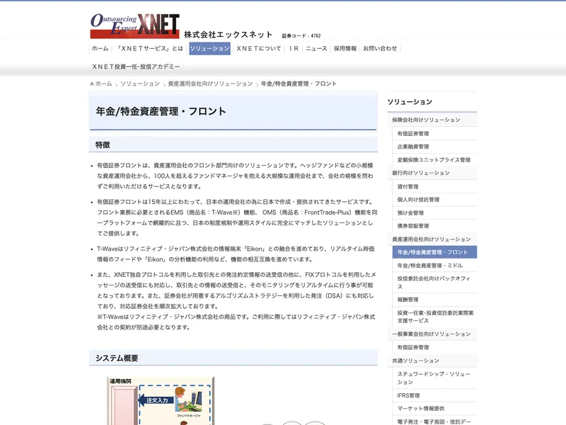 XNET 年金/特金資産管理・フロント