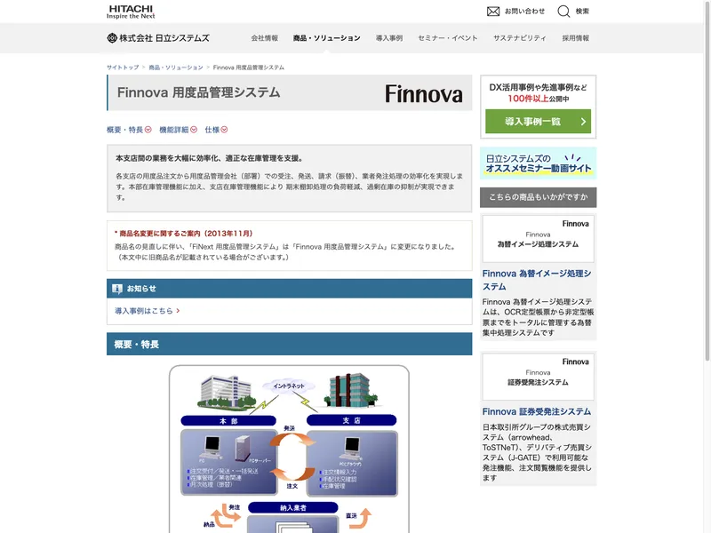 Finnova 用度品管理システム