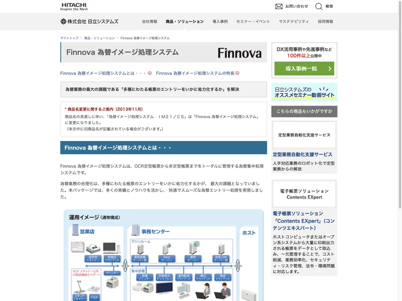 Finnova 為替イメージ処理システム