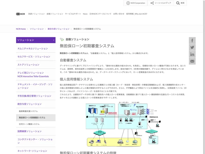 無担保ローン初期審査システム