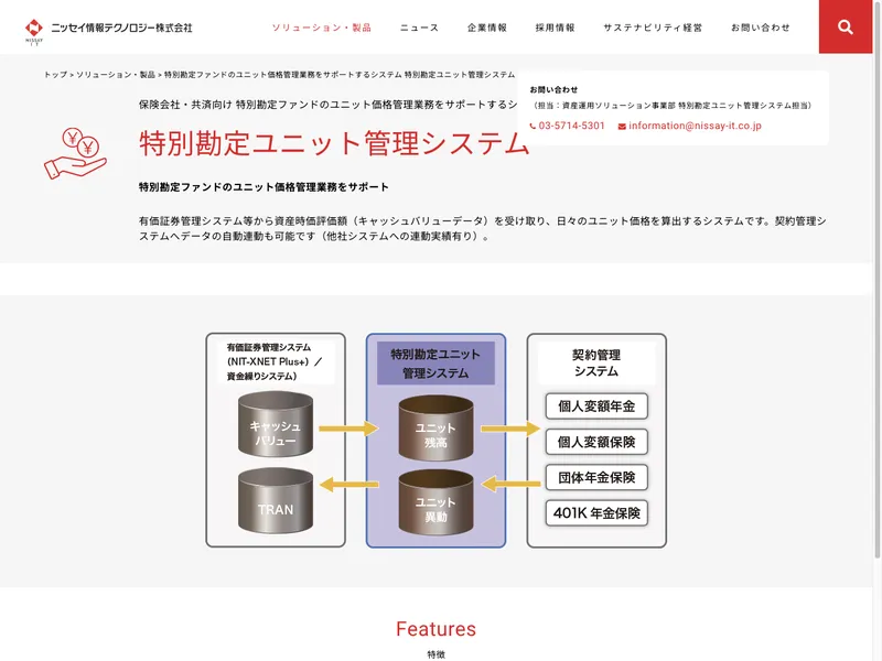 特別勘定ユニット管理システム